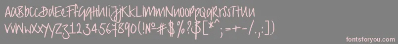 Czcionka Strongscript – różowe czcionki na szarym tle