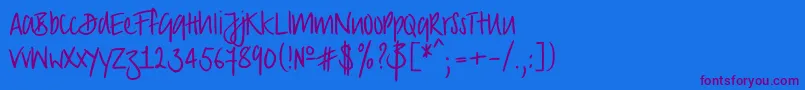 Strongscript Font – Purple Fonts on Blue Background