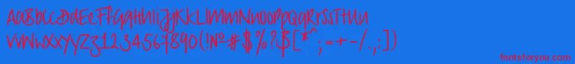 Police Strongscript – polices rouges sur fond bleu