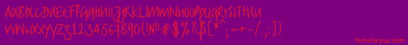 Police Strongscript – polices rouges sur fond violet
