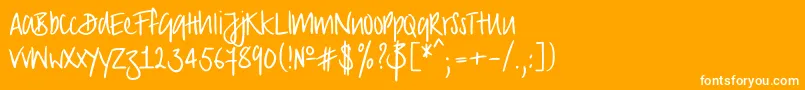 Czcionka Strongscript – białe czcionki na pomarańczowym tle