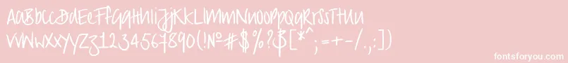 Fonte Strongscript – fontes brancas em um fundo rosa