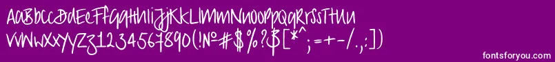 Strongscript-fontti – valkoiset fontit violetilla taustalla