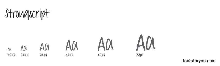 Strongscript Font Sizes