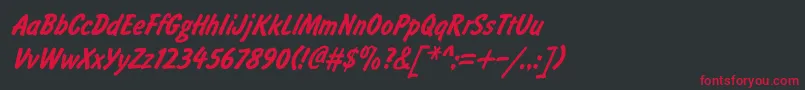 Brushi Font – Red Fonts on Black Background