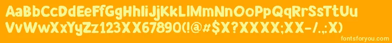 DkAvontuur Font – Yellow Fonts on Orange Background