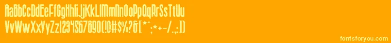 Weitere Informationen zur SisterEurope-Schriftart SisterEurope-Schriftart – Gelbe Schriften auf orangefarbenem Hintergrund