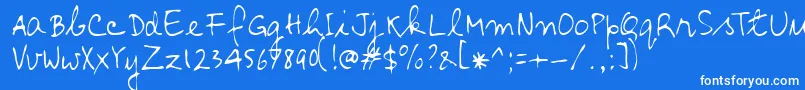 AljoRegular-Schriftart – Weiße Schriften auf blauem Hintergrund