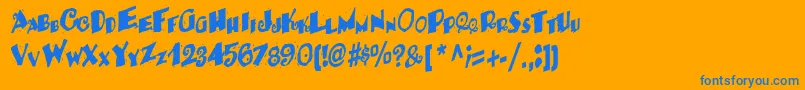 Police BackRegular – polices bleues sur fond orange