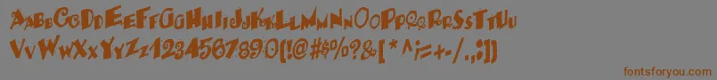 BackRegular-Schriftart – Braune Schriften auf grauem Hintergrund