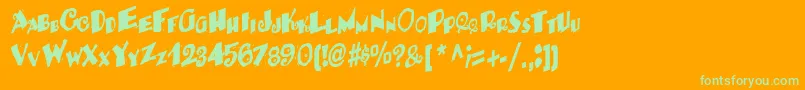 BackRegular Font – Green Fonts on Orange Background
