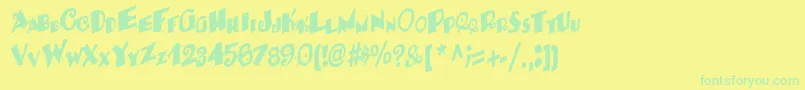 Шрифт BackRegular – зелёные шрифты на жёлтом фоне