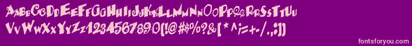 BackRegular Font – Pink Fonts on Purple Background