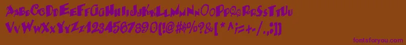 BackRegular-Schriftart – Violette Schriften auf braunem Hintergrund