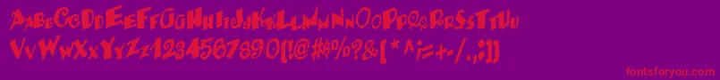 BackRegular Font – Red Fonts on Purple Background