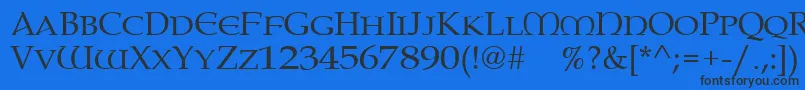 フォントPaternoster – 黒い文字の青い背景