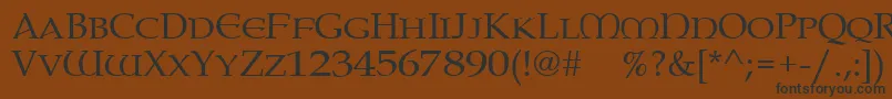 Paternoster-fontti – mustat fontit ruskealla taustalla