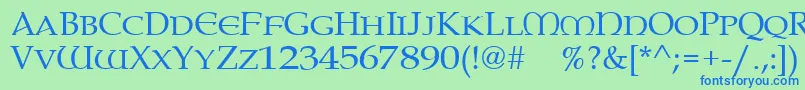 Paternoster-fontti – siniset fontit vihreällä taustalla