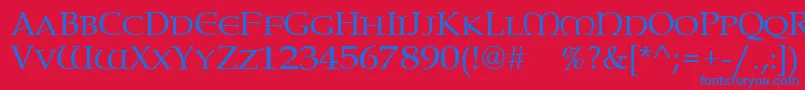 Paternoster-fontti – siniset fontit punaisella taustalla