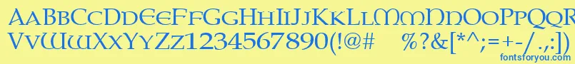 Paternoster Font – Blue Fonts on Yellow Background