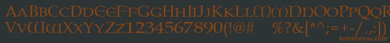 Paternoster-fontti – ruskeat fontit mustalla taustalla