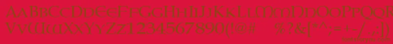 Paternoster-fontti – ruskeat fontit punaisella taustalla
