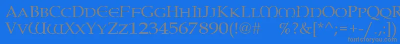 Paternoster-fontti – harmaat kirjasimet sinisellä taustalla