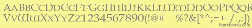 Paternoster-Schriftart – Graue Schriften auf gelbem Hintergrund