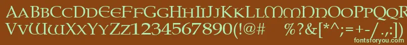 Paternoster Font – Green Fonts on Brown Background