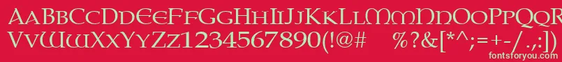 Paternoster-fontti – vihreät fontit punaisella taustalla