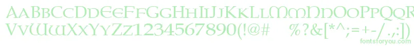 フォントPaternoster – 白い背景に緑のフォント
