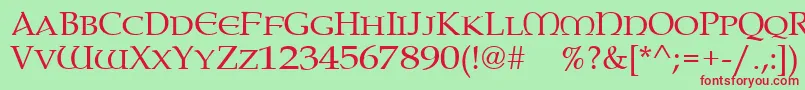 Paternoster Font – Red Fonts on Green Background