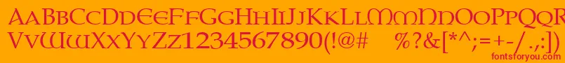 Paternoster Font – Red Fonts on Orange Background