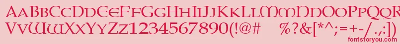Paternoster-fontti – punaiset fontit vaaleanpunaisella taustalla