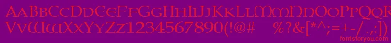 Paternoster-fontti – punaiset fontit violetilla taustalla