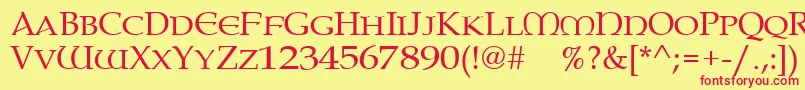 Paternoster Font – Red Fonts on Yellow Background