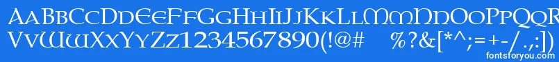 Paternoster-fontti – valkoiset fontit sinisellä taustalla