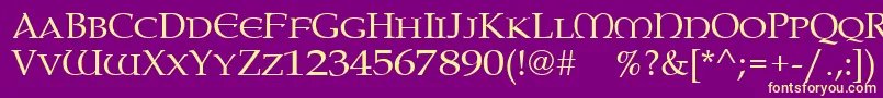 Paternoster-fontti – keltaiset fontit violetilla taustalla