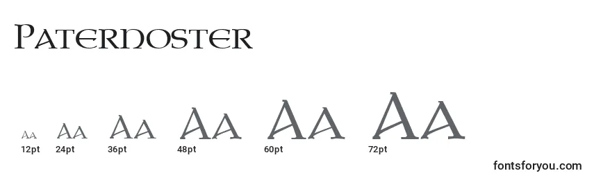 Размеры шрифта Paternoster