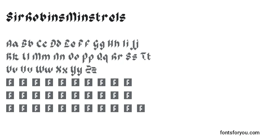 Schriftart SirRobinsMinstrels – Alphabet, Zahlen, spezielle Symbole