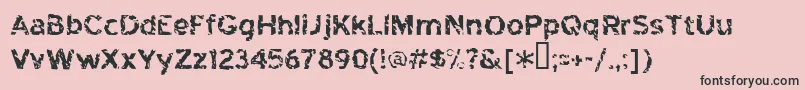 フォントHighwayToHeck – ピンクの背景に黒い文字