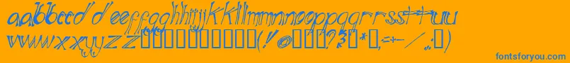 Czcionka BlueMutantDoubleSerif – niebieskie czcionki na pomarańczowym tle