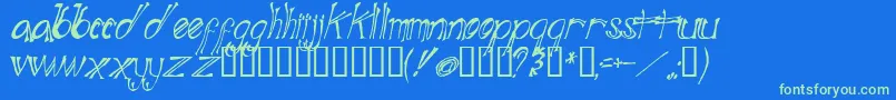 Шрифт BlueMutantDoubleSerif – зелёные шрифты на синем фоне