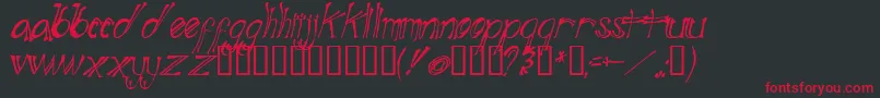Fonte BlueMutantDoubleSerif – fontes vermelhas em um fundo preto