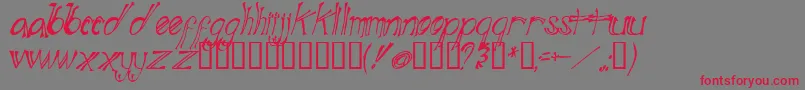 Czcionka BlueMutantDoubleSerif – czerwone czcionki na szarym tle