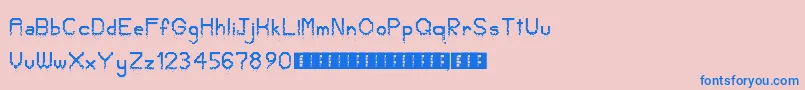 CrumbledPixels Font – Blue Fonts on Pink Background