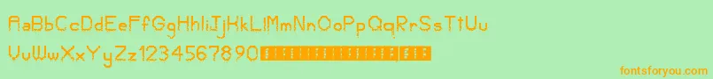 CrumbledPixels Font – Orange Fonts on Green Background