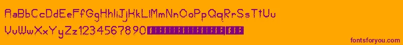 Fonte CrumbledPixels – fontes roxas em um fundo laranja