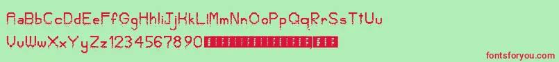 CrumbledPixels Font – Red Fonts on Green Background