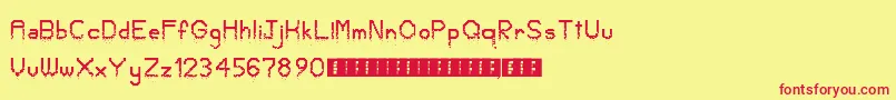 CrumbledPixels Font – Red Fonts on Yellow Background